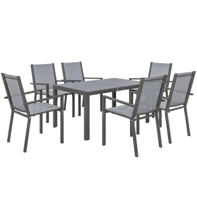 Ensemble de salon de jardin Acier Gris foncé OUTSUNNY