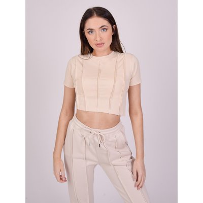 T-shirt crop avec bords surfilés PROJECT X