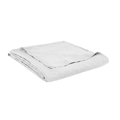 Drap plat en lin lavé, NATURELLEMENT LIN BLANC CERISE