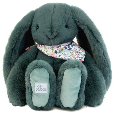 Peluche Lapin Fleurette vert 35 cm DOUDOU ET COMPAGNIE