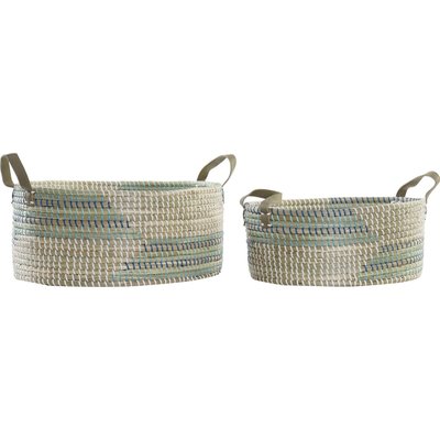 Panier déco en jonc de mer   naturel ambiance tropicale RECOLLECTION