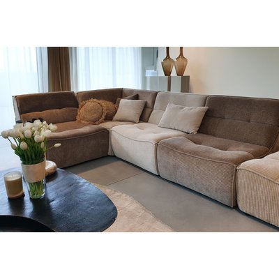 Fauteuil chauffeuse d'angle lounge en velours côtelé - LORENZO HELLIN, DEPUIS 1862