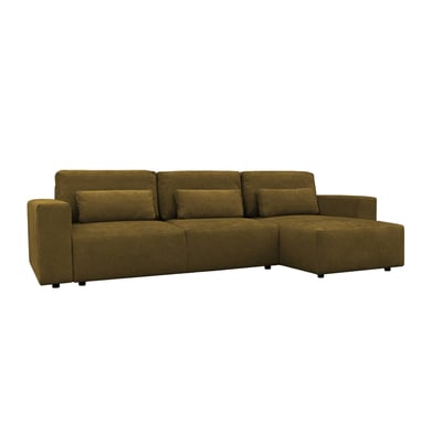 Canapé d'angle convertible réversible 3 places tissu chenille avec coffre THEO SWEEEK