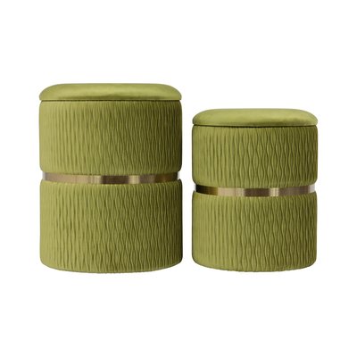 Tabouret en velours rond (lot de 2), Zora ARTE ESPINA