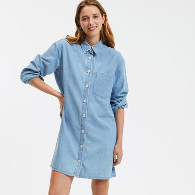 Robe-chemise en denim, manches longues LA REDOUTE COLLECTIONS