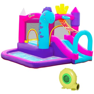 Château gonflable enfant - gonfleur, sac de transport - Oxford multicolore OUTSUNNY