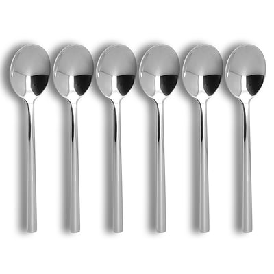 Lot de 6 cuillères de table en acier inoxydable, NATURE OGO LIVING
