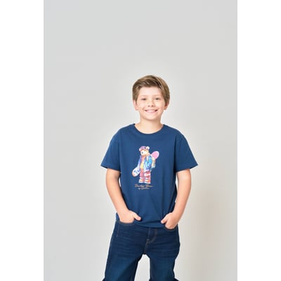 T-shirt confort garçon en 100% coton imprimé ourson snowboard SNOWBEAR DEELUXE