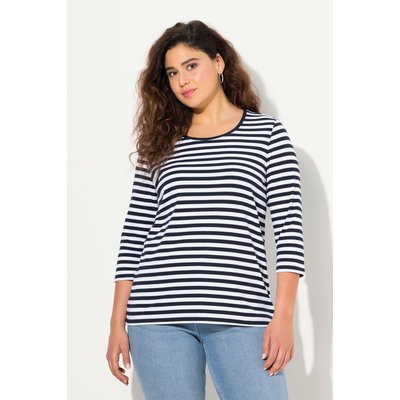 T-shirt rayé. Manches 3/4 et col ULLA POPKEN
