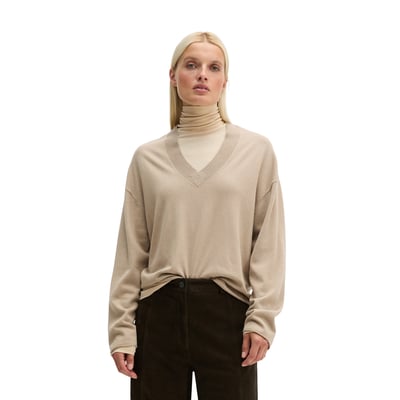 Pull à col en V ample en mélange de laine vierge douce MARC O'POLO