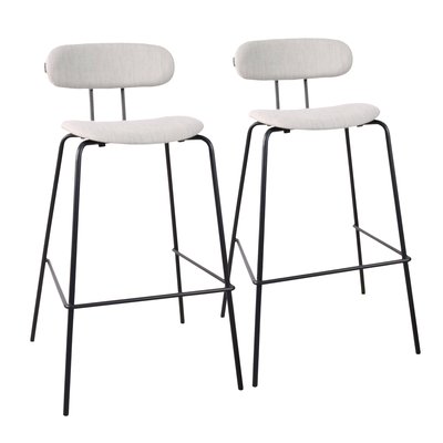 Lot de 2 chaises hautes en acier et bois, TINA OVIALA
