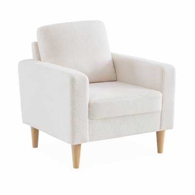 Fauteuil scandinave bois d'eucalyptus bouclette BJORN SWEEEK