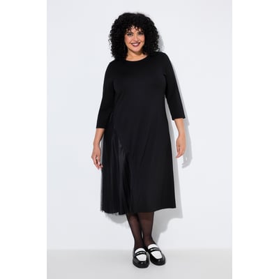 Robe midi en jersey, empiècement plissé ULLA POPKEN