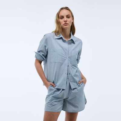 Pyjashort rayé à manches longues en coton BIO MONOPRIX