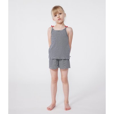 Pyjashort en coton, à bretelles, à rayures PETIT BATEAU