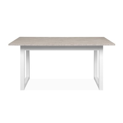 Table à Manger Extensible décor Travertin et Blanc L160/200 cm - HOUSTON CALICOSY