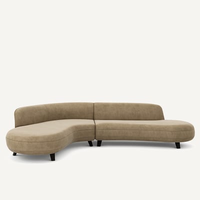 Canapé d’angle en velours stonewashed, ROSEBURY AM.PM X EMMANUEL GALLINA