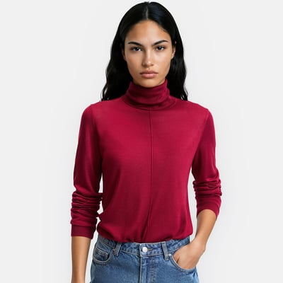 Jersey con cuello vuelto de punto fino LA REDOUTE COLLECTIONS