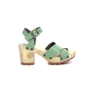 Sandales cuir Kick Wise à talon en bois KICKERS