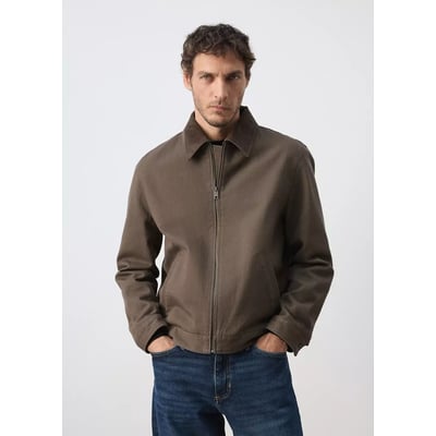 Veste en jean col velours côtelé MANGO MAN