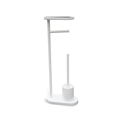 Ensemble dérouleur brosse WC et repose téléphone métal BATHROOM UTILITY