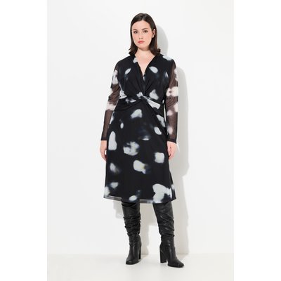 Robe en mesh à col en V et manches longues ULLA POPKEN