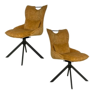 Chaise pivotante coussin et poignée tissu ocre (lot de 2) IENA PIER IMPORT