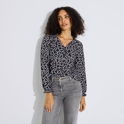Blouse fluide imprimée à pois GRAIN DE MALICE