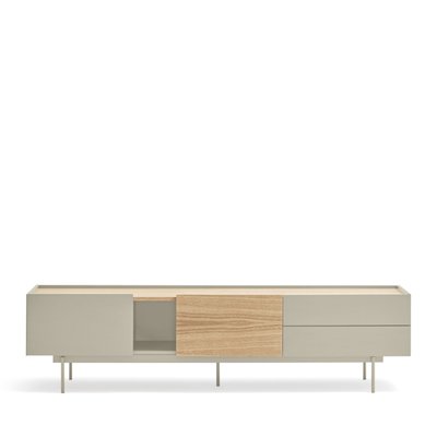 Meuble TV 2 portes, 2 tiroirs en bois L180 cm- OTTO TEULAT