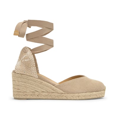 Espadrilles compensées en jute tressée à découpe en V CHIARA PLATFORM CASTANER