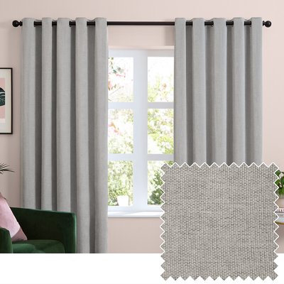 Soft Chenille Blackout Eyelet Curtains FURN.