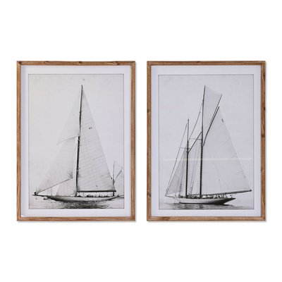 Set de 2 cadres décoratifs voiliers 60x2.5x80cm WADIGA
