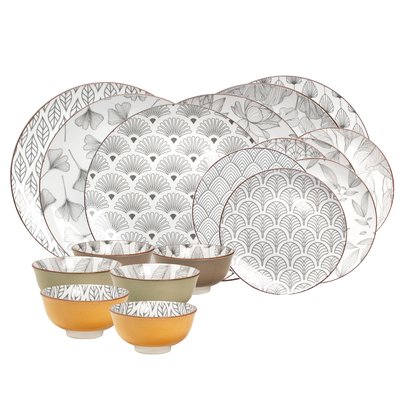 Services d'assiettes et bols 18 pièces, SASEBO ARTIME