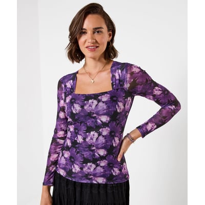 Henley en Mesh Imprimé à Encolure Carrée Jenna JOE BROWNS