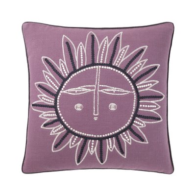 Housse de coussin en coton violet, ZEUS OLIVIER DESFORGES