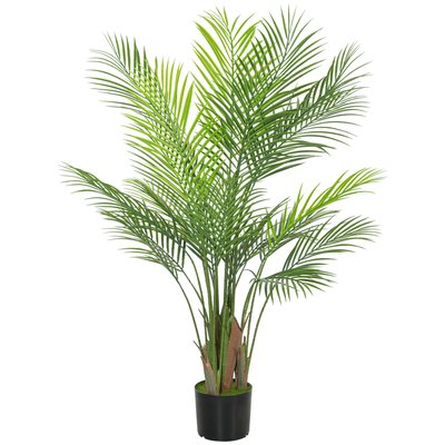 Palmier artificiel H.120cm 4 pieds 22 feuilles pot inclus HOMCOM