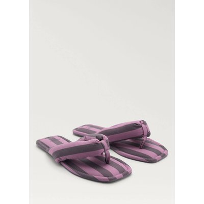 Chaussons ouverts à rayures tissées MANGO