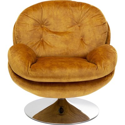 Fauteuil pivotant Cosy velours ocre KARE DESIGN