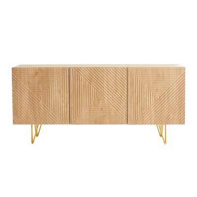 Buffet design 3 portes pieds métal doré L160 cm OZEN MILIBOO