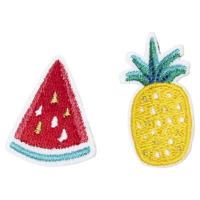 Broche brodée ANANAS PASTÈQUE DRAEGER PARIS