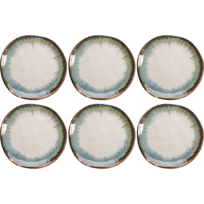Lot de 6 assiettes à dessert en faïence, ORGANIC KARE DESIGN