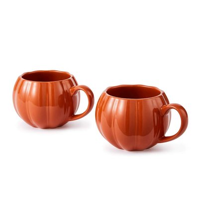 Set of 2 Pumpkin Mugs WADE POTTERY