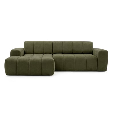 Canapé d'angle convertible 3 places en tissu chenille, THEO BOBOCHIC