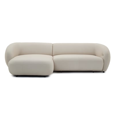 Canapé d'angle convertible 4 places en tissu lisse, HALO BOBOCHIC