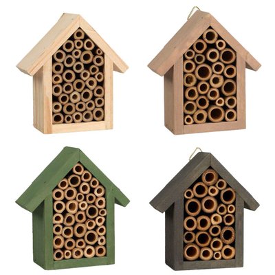 Set de 4 hôtels à insectes en bois 10x11x4cm WADIGA