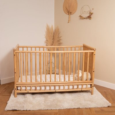 Lit évolutif à barreaux rotin et cannage naturel - JACK SAUDARA COLLECTIONS