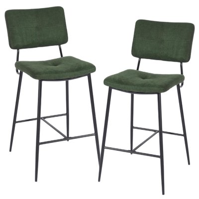 Lot de 2 tabourets de bar en tissu industriel,INDEPENDENCE MEUBLES COSY