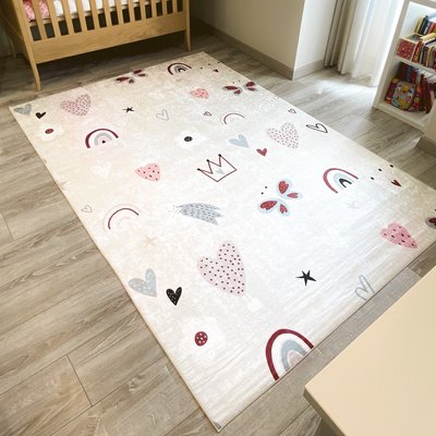 Tapis enfant rose HAPPY NAZAR RUGS