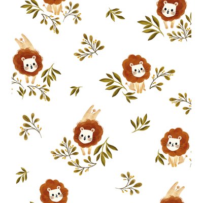 Papier peint enfant motif gentil lion FELIDAE LILIPINSO