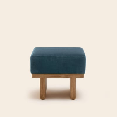 Tabouret en Bois et bouclette chinée Pietro ANCA MADURA